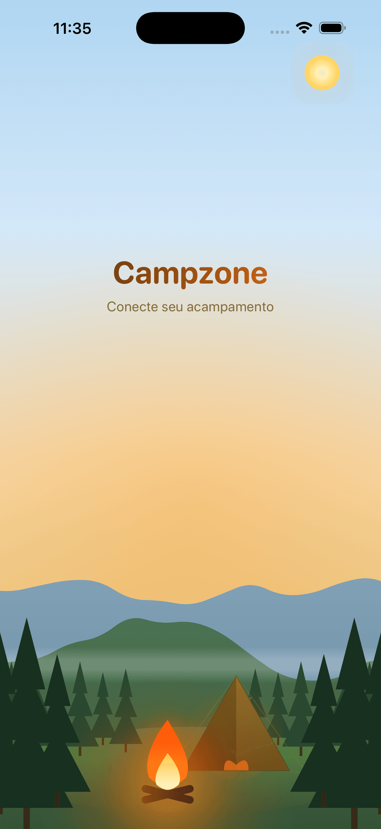 Campzone camping detail view with program, resources, check-in passes and registration tools.